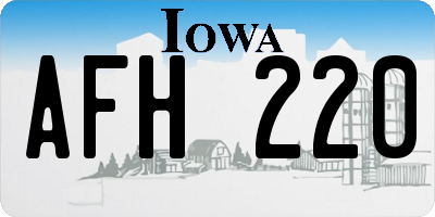 IA license plate AFH220