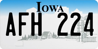 IA license plate AFH224