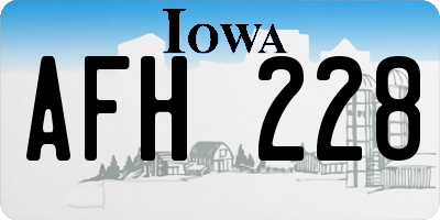 IA license plate AFH228