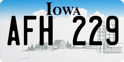 IA license plate AFH229