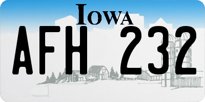 IA license plate AFH232