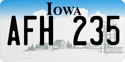 IA license plate AFH235