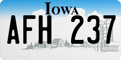 IA license plate AFH237