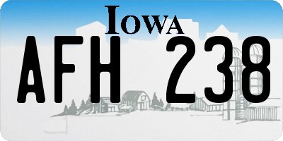 IA license plate AFH238