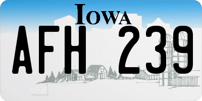 IA license plate AFH239