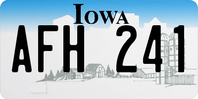 IA license plate AFH241