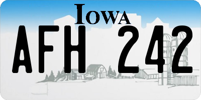 IA license plate AFH242