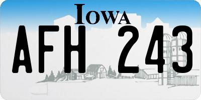 IA license plate AFH243