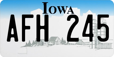 IA license plate AFH245