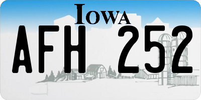 IA license plate AFH252