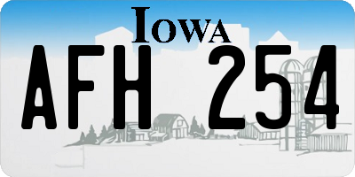 IA license plate AFH254