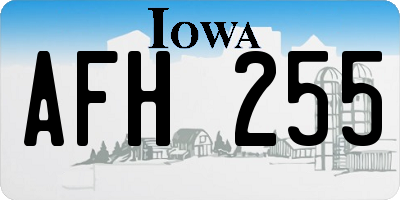 IA license plate AFH255