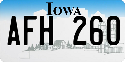 IA license plate AFH260