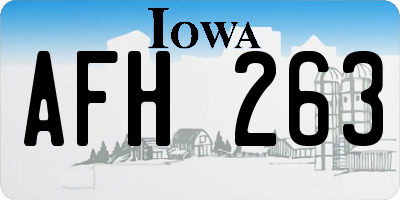 IA license plate AFH263