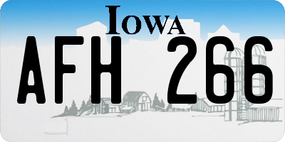 IA license plate AFH266
