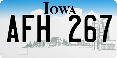 IA license plate AFH267