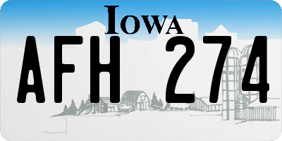 IA license plate AFH274