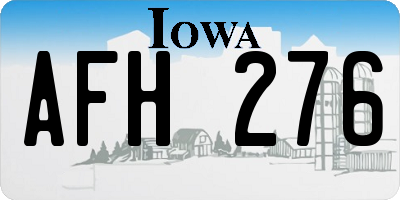 IA license plate AFH276