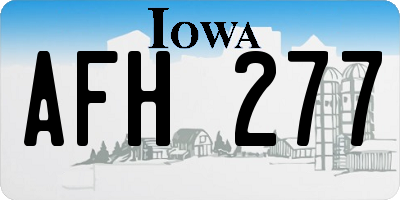 IA license plate AFH277