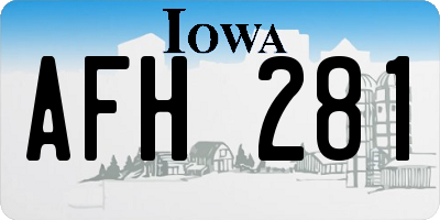IA license plate AFH281