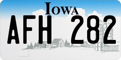 IA license plate AFH282