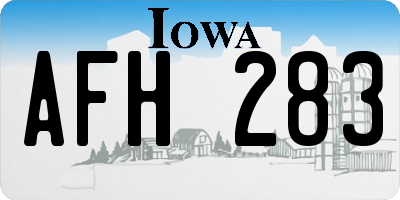 IA license plate AFH283