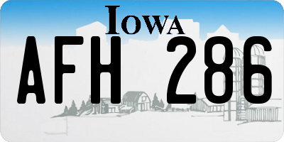 IA license plate AFH286