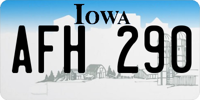 IA license plate AFH290