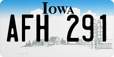 IA license plate AFH291