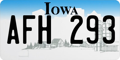 IA license plate AFH293
