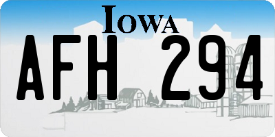 IA license plate AFH294