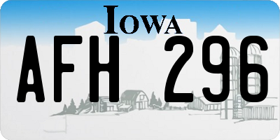 IA license plate AFH296