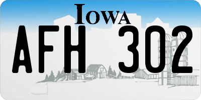 IA license plate AFH302