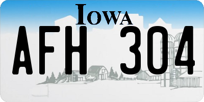 IA license plate AFH304