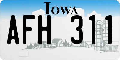 IA license plate AFH311