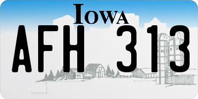 IA license plate AFH313