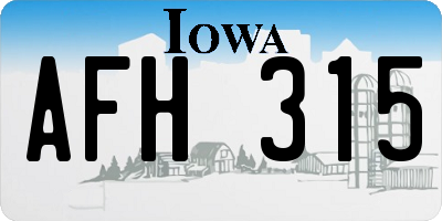 IA license plate AFH315