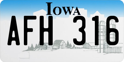 IA license plate AFH316