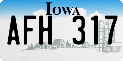 IA license plate AFH317