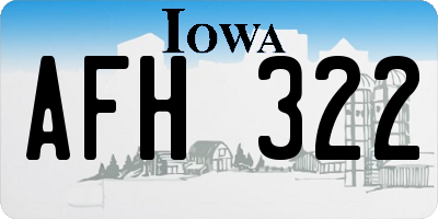IA license plate AFH322