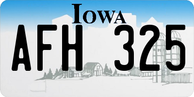 IA license plate AFH325