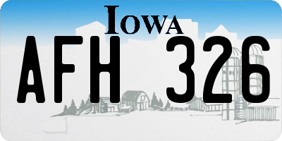 IA license plate AFH326