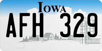 IA license plate AFH329