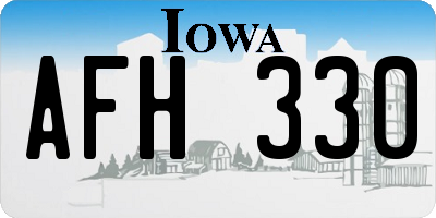 IA license plate AFH330