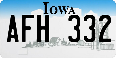 IA license plate AFH332