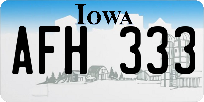 IA license plate AFH333