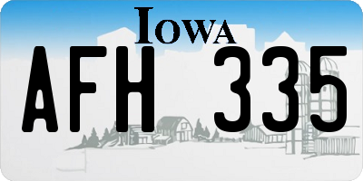 IA license plate AFH335