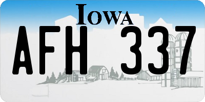 IA license plate AFH337