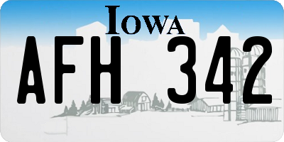 IA license plate AFH342