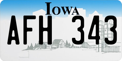 IA license plate AFH343